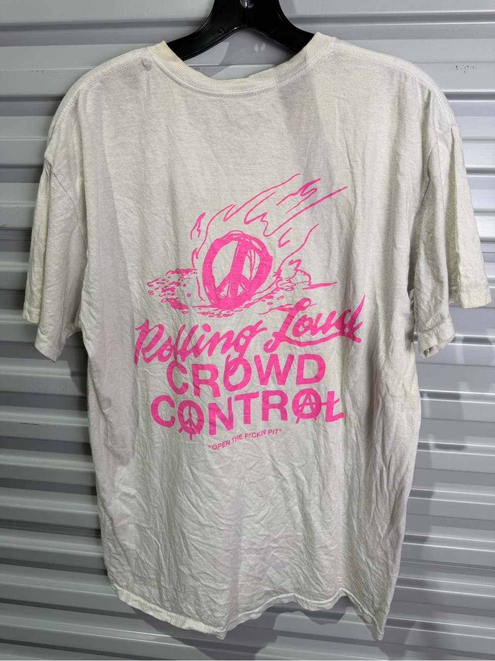 Rolling Loud Crowd Control Graphic T-Shirt - White/Pink L